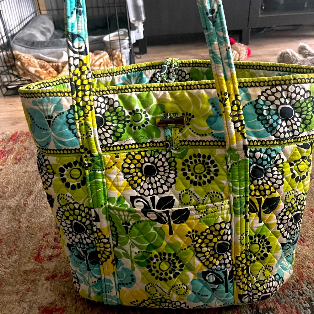 Vera Bradley Green Floral Tote